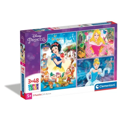 Abbildung von Clementoni Puzzle Super Color Princess 3x48 Teile Disney Kinder