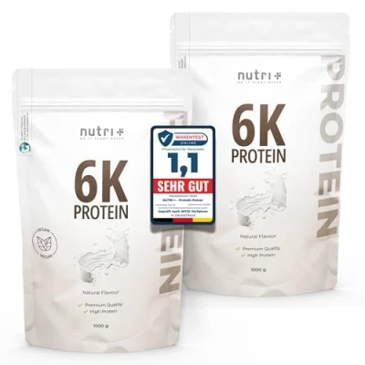 Abbildung von Nutri + Proteinpulver Neutral 2 kg 85% Eiweiß Eiweißpulver ohne Zusatzstoffe, Süßstoff, Zucker Protein Pulver auch zum Backen als Backprotein
