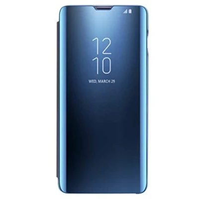 Abbildung von AICase Kompatibel Samsung Galaxy S10 Hülle Folio Schutzhülle für S10, Flip Handy Case Clear View Standing Cover mit Wake up/Sleep Funktion (Blau)