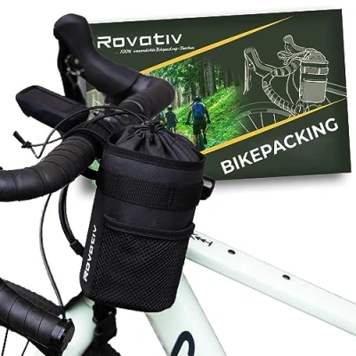 Abbildung von Rovativ® Bikepacking Snack Pack [1,4 Liter] Food Pouch Lenkertasche mit extra Außenfach für Gravelbike, Rennrad und MTB