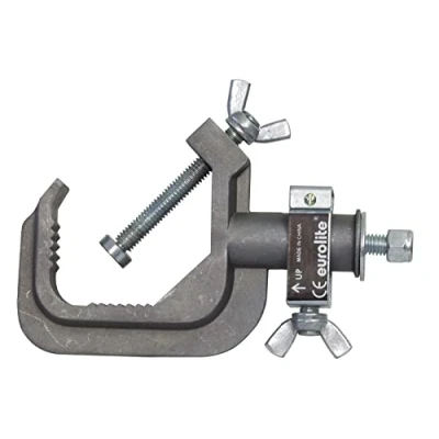 Abbildung von EUROLITE TH 90 Theaterhaken silber Montagehaken für 50 mm Rohr, abnehmbare Aufnahme, Maximallast WLL 100 kg