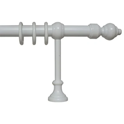 Abbildung von iso design Gardinenstange weiß aus Metall und Kunststoff mit 28 mm Durchmesser, viele Größen, 200 cm