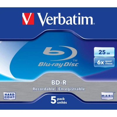 Abbildung von BD R 25GB VERBATIM Blu Ray Recordable 6x Speed Jewelcase 5 Stück
