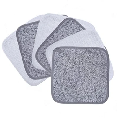 Abbildung von Polyte Premium Abschminktuch aus Mikrofaser hypoallergen &amp; frei von Chemikalien 6 Stück (20x20 cm, Grau Weiß)