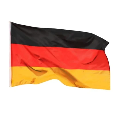 Abbildung von Aricona Deutschland Flagge 250x150cm wetterbeständige Fahne mit Messingösen, 100% Polyester, robuste Doppelnaht &amp; in lebendigen Farben ideal für Flaggen Liebhaber