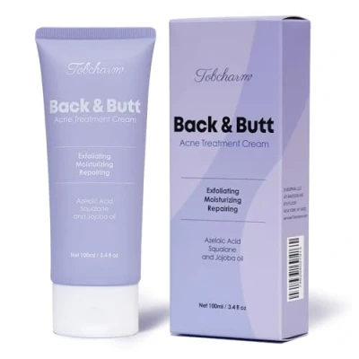 Abbildung von Tobcharm Akne Creme für den Rücken, Anti Pickel am Gesäß, Behandlung von Körper mit Azelainsäure 100 ml, Acne Pickel, gegen Rücken
