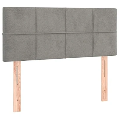 Abbildung von vidaXL Kopfteil, Bettkopfteil mit Holzbeinen, Höhenverstellbar Polsterkopfteil für Bett, Betthaupt Bettzubehör Schlafzimmer, Hellgrau 80x5x78/88cm Samt
