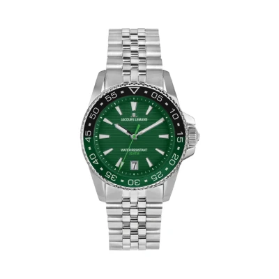 Abbildung von JACQUES LEMANS 1 2205J Herrenuhr Liverpool Diver mit Glieder Edelstahlarmband 41 MM Datum 20 ATM