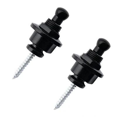 Abbildung von Musiclily Metall Gitarre Security Locks Gitarrengurt Knöpfe Strap Schlösser für E Akustik Bass, Schwarz(2 Stück)