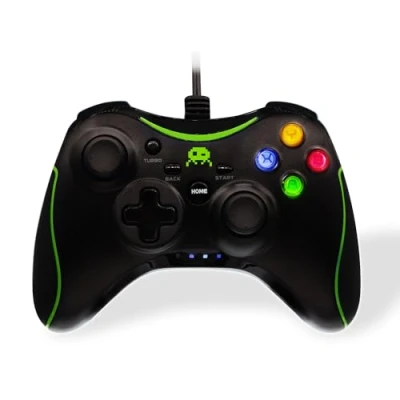 Abbildung von Freaks and Geeks Kabelgebundener Controller für Xbox 360 und PC, Schwarz
