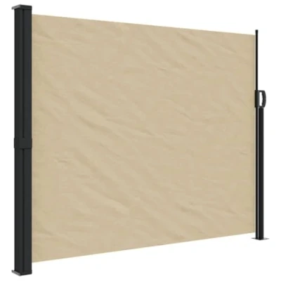 Abbildung von vidaXL Seitenmarkise, Sichtschutz Ausziehbar, Windschutz Sonnenschutz für Garten Balkon Terrasse, Seitenrollo Seitenwandmarkise, Beige 160x300cm