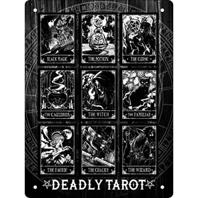 Abbildung von Deadly Tarot The Witch Compilation Mini Blechschild Schwarz 15x20cm