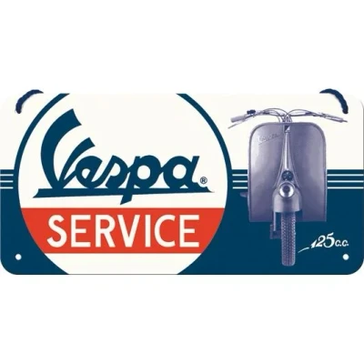 Abbildung von Nostalgic Art Retro Hängeschild, 10 x 20 cm, Vespa Service Geschenk Idee für Roller Fans, aus Metall, Vintage Design