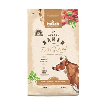 Abbildung von bosch HPC Oven Baked Rind Im Ofen gebackenes Hundefutter für ausgewachsene Hunde aller Rassen Single Animal Protein grain free 1 x 2.5 kg