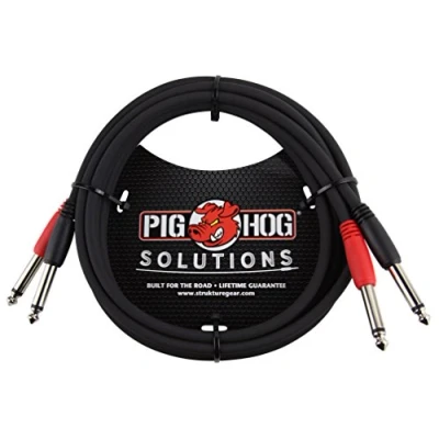 Abbildung von Pig Hog PD 21410 Dual 1/4 Zoll Mono (männlich) Kabel, 3 m