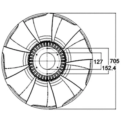 Abbildung von MAHLE ORIGINAL CFW 53 000P Lüfterrad, Motorkühlung 705mm