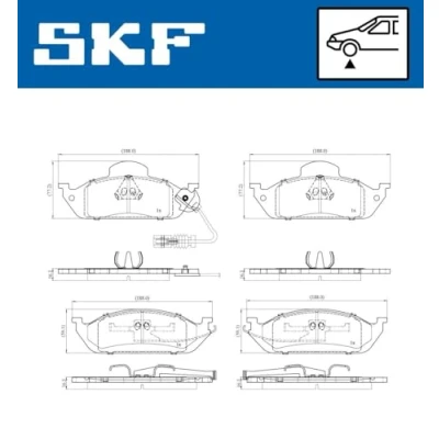 Abbildung von SKF VKBP 81065 E Bremsbelagsatz inkl. Verschleißwarnkontakt MERCEDES BENZ: ML Klasse