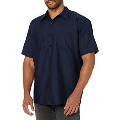 Abbildung von Red Kap Herren Industrial Shirt, Short Sleeve Work Utility Hemd, Navy, Groß