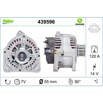 Abbildung von VALEO 439596 Lichtmaschine 14V 120A RENAULT: Clio 3, TWINGO 2, III Grandtour