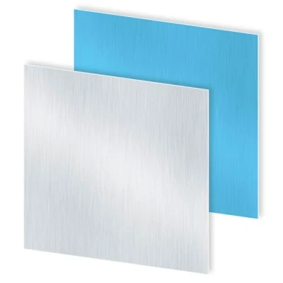 Abbildung von iMeistek 6063 Aluminiumblech mit beidseitiger Schutzfolie, 200mm x 0.8mm Wandstärke, quadratische Aluminiumplatte (2 Stk.)