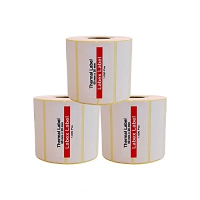 Abbildung von Labex label Thermoetiketten 60x20 mm Zebra Etiketten Thermal Thermodirekt 3 Rolle ;3.000 Thermo Barcode/Adresse