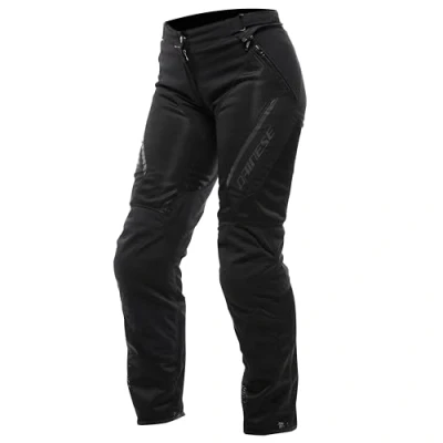 Abbildung von Dainese Drake 2 Super Air Tex Pants Wmn, Belüftete Motorradhose, Stoff, für die Sommer Saison, mit abnehmbaren Protektoren, Frau, Schwarz/Schwarz, 48