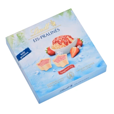 Abbildung von Lindt Schokolade Sommer Spaghetti Eis Pralinés 80 g Pralinen Schachtel mit 8 ohne Alkohol Pralinengeschenk Schokoladengeschenk