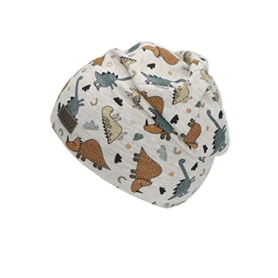 Abbildung von Sterntaler Beanie Dino Lässige Baby Mütze aus Melange Jersey mit allover Druck Jungen UV Schutz 50+ variabel tragbar und Kinder Übergangsmütze, silber, Größe 51