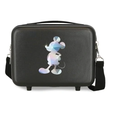 Abbildung von Disney 100 Special Shine Mickey Silver Kulturbeutel, anpassbar, Schwarz, 29 x 21 15 cm, starres ABS, 9,14 l, 0,8 kg
