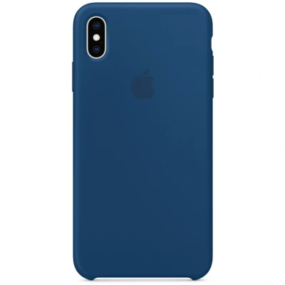Abbildung von Apple iPhone Xs Max Hülle Silikon Original Soft Case/Backcover Handyhülle Blau