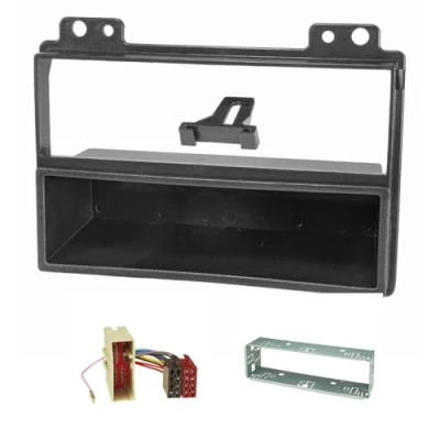 Abbildung von tomzz Audio 2415 019 Radioblende Set kompatibel mit Ford Fiesta JH1/JD3 Fusion JU2 vor Facelift schwarz Radioadapter ISO Einbauschacht