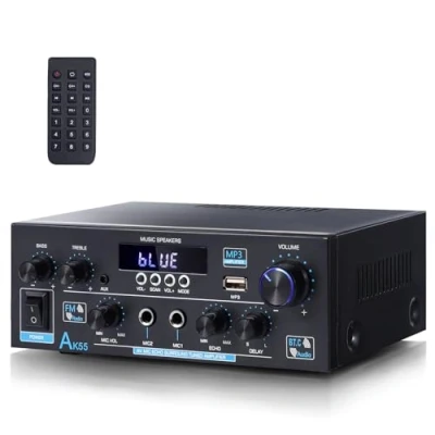 Abbildung von AK55 HiFi Verstärker Stereo Amplifier Bluetooth 5.0 Power 2 Kanal 70W X Audio Receiver Digital Endstufe mit USB, SD, RCA für Zuhause oder Auto