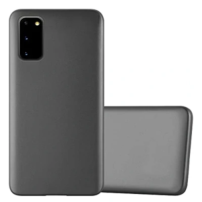 Abbildung von Cadorabo Hülle kompatibel mit Samsung Galaxy S20 Schutzhülle TPU Silikon Case Metallic Design Slim Kratzfest Weiche Gummi Rundumschutz für in Grau