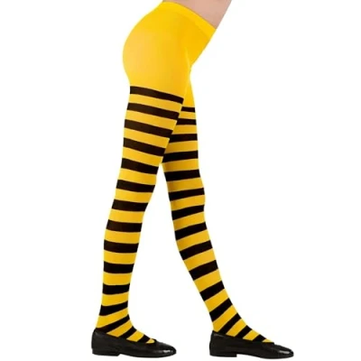 Abbildung von W WIDMANN MILANO Party Fashion Strumpfhose für Kinder, gestreift, 70 DEN, Strumpfhosen Hexen Strumpfhose, Karneval