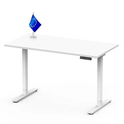 Abbildung von FLEXISPOT Höhenverstellbarer Schreibtisch Made IN EU Einteilige Tischplatte140x80 cm mit 2 starken Motoren Stabiler Höhenverstellbar Elektrisch Standing Desk Memory Funktion(weiß)