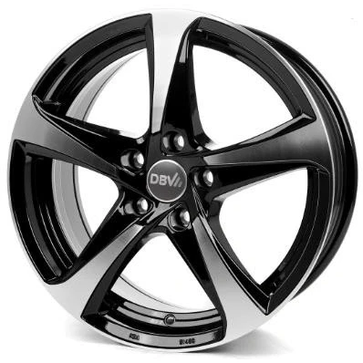 Abbildung von DBV 5 loch 17Zoll 112mm Alufelge 5SP 001 schwarz front polier DA7IM38BGP Felge