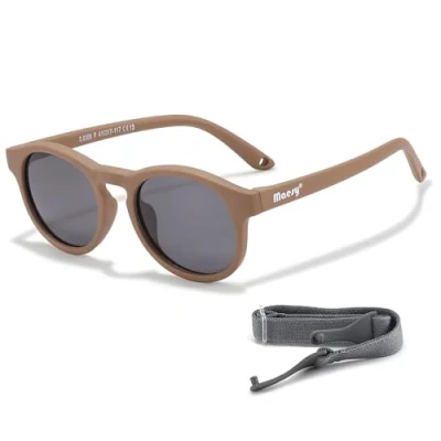 Abbildung von Maesy Kinder Sonnenbrille für Kleinkind und Baby 1 3 Jahre UV400 Polarisierter Schutz Flexibler Biegsamer Rahmen Verstellbares Gummiband Sichere Bequeme Kindersonnenbrille Bowi