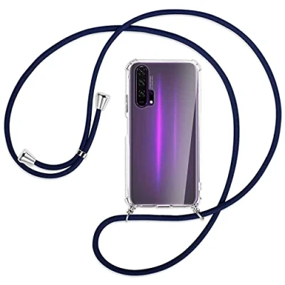 Abbildung von mtb more energy® Handykette kompatibel mit Honor 20 Pro (6.26&#039;&#039;) dunkelblau Smartphone Hülle zum Umhängen Anti Shock Full TPU Case