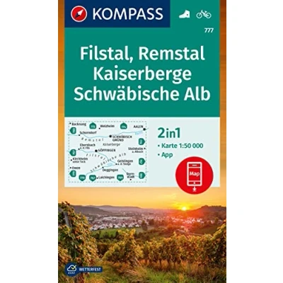 Abbildung von KOMPASS Wanderkarte 777 Filstal, Remstal, Kaiserberge, Schwäbische Alb 1:50.000: 2in 1 mit Aktiv Guide, App, Radwegen