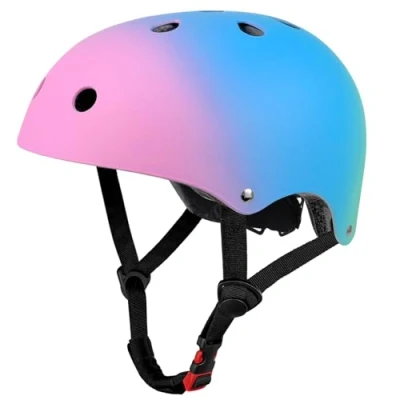 Abbildung von LeapBeast Skaterhelm Fahrradhelm, Belüftung Sicherheit leicht Skateboarding Helm für Fahrrad Skateboard Scooter BMX Kind Erwachsene (Rosa Blau Grün, S)