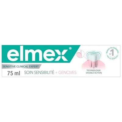 Abbildung von Elmex Pflegezahnpasta Sensibility plus Zahnfleisch schützt empfindliche Zähne bei kontinuierlicher Anwendung 75 ml