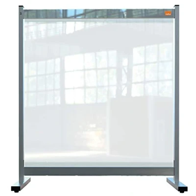 Abbildung von Nobo Schreibtisch Trennwand, durchsichtige Schutztrennwand aus PVC Folie, Hygieneschutz, Premium Plus, 770x860mm, 1915547