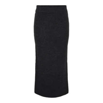 Abbildung von Pieces Pcniko Maxirock, Damen, Größe: Medium, Dark grey melange