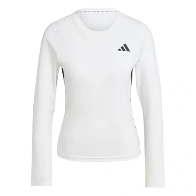 Abbildung von adidas Damen Train Essentials Long Sleeve 3 Stripes Workout Top, White/Black, L