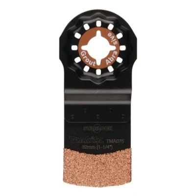 Abbildung von Makita B 65084 Starlock HM/TC Tauchsägeblatt 32 mm TMA075, Körnung 50, für abrasives Material, Mörtel, Faserzement, Porenbeton, Fiberglas, Epoxid, Holz, Multitool, Multifunktionswerkzeug, 1 Stück