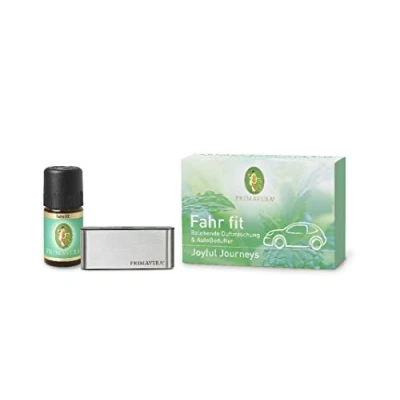Abbildung von PRIMAVERA Fahr Fit Geschenkset AutoBedufter und Duftmischung 5 ml Grapefruit, Douglasfichte, Lemongras Aromaöl, Raumspray, Aromatherapie belebend