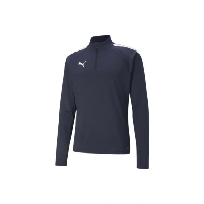 Abbildung von Puma Teamliga ZIP Langarmshirt, Herren, Größe: XXL, Peacoat/white