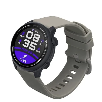 Abbildung von kwmobile Ersatzarmband kompatibel mit COROS PACE 2 / APEX (42mm) Armband Fitnesstracker Band aus Silikon Carbon Print für Smartwatch Grau