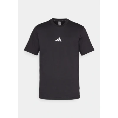 Abbildung von adidas Herren Essentials SMALL Logo Single Jersey Tee, Black/White, XS