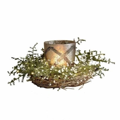 Abbildung von Loberon Kranz Helvique, Handgeflochten, Filigrane Kunstzweige, Einzigartige Handarbeit, Türkranz, Dekoration, Wohn Accessoire, Rattan, Eisendraht, Polyethylen, braun